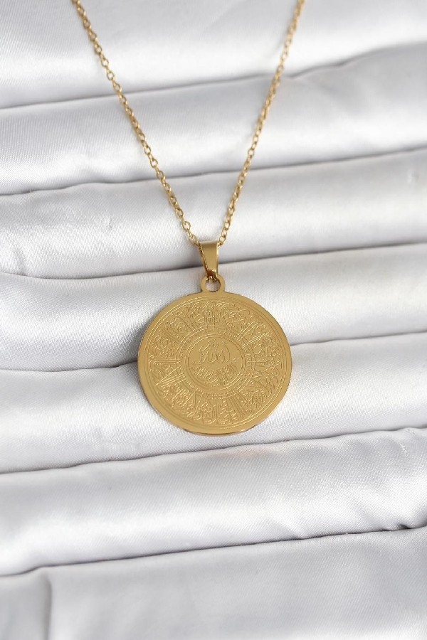 316L Celik Gold Renk Ayetel Kürsi Yazili Kolye
MMBK011059