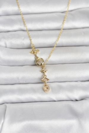 316L Celik Zirkon Tasli Y kadin Kolye